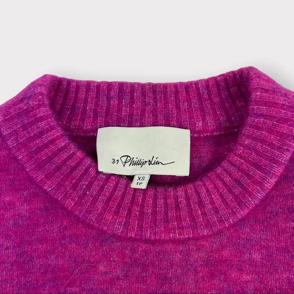 3.1 Phillip Lim Fuchsia Wool and Alpaca Crewneck Pullover Sweater Size XS - Picture 3 of 6
